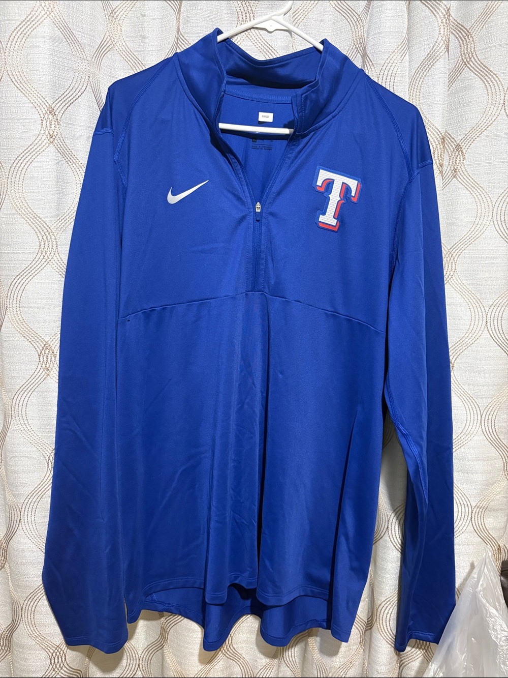 Nike Royal Blue Texas Rangers 1/4 Zip Pullover with White Accents